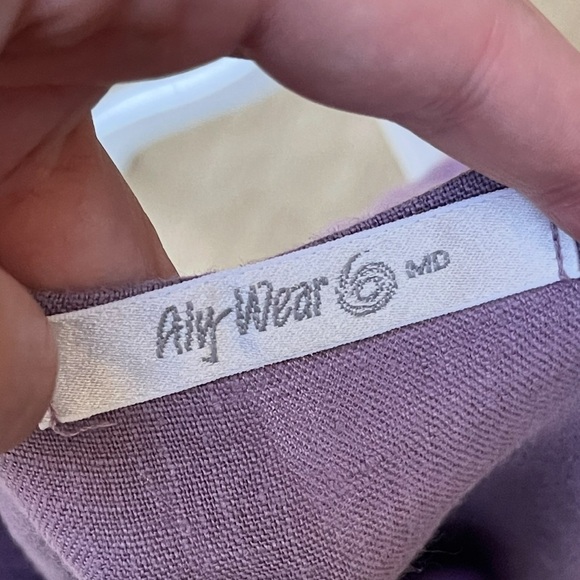 Vintage 1990s Linen Floral Tunic Maxi Dress Set – Purple, Short Sleeve, Made in - Picture 11 of 13